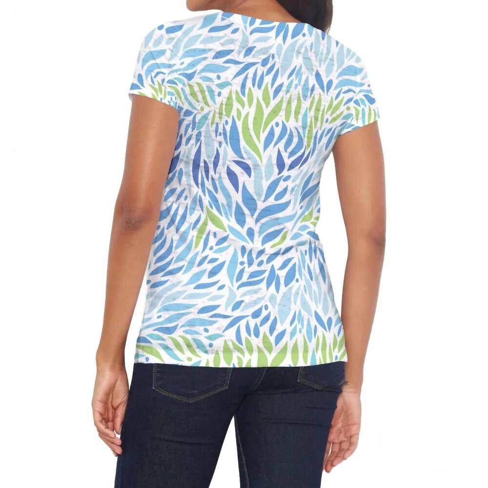 NEW WHIMSY ROSE short sleeve scoop shirt in hotsy totsy blue - Picture 2 of 3